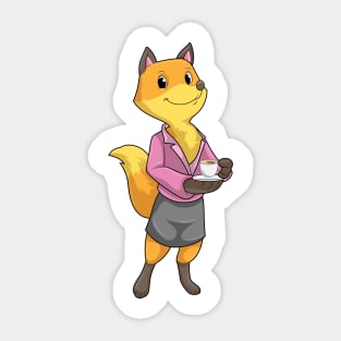 Fox as Secretary with Coffee Cup Sticker